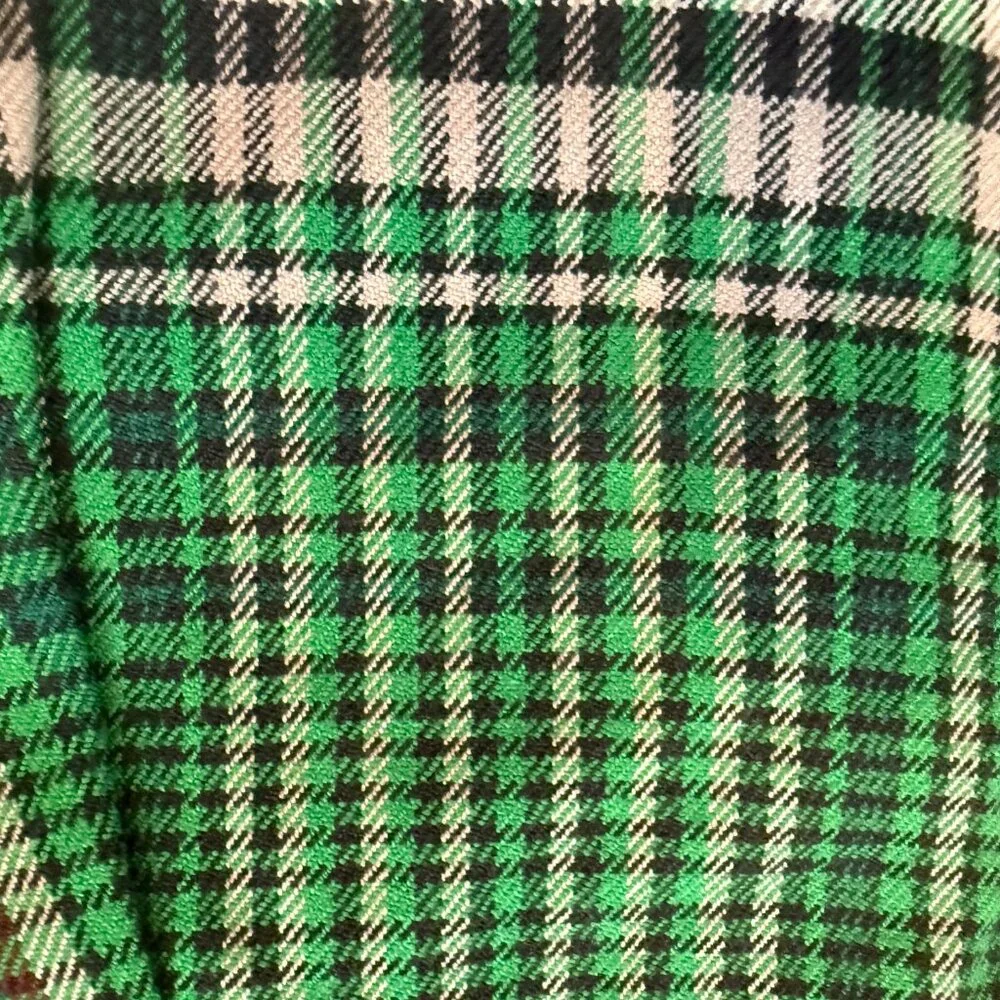 Free People All For Me Plaid Low Rise Green Cuffed Pants NWT Size 2